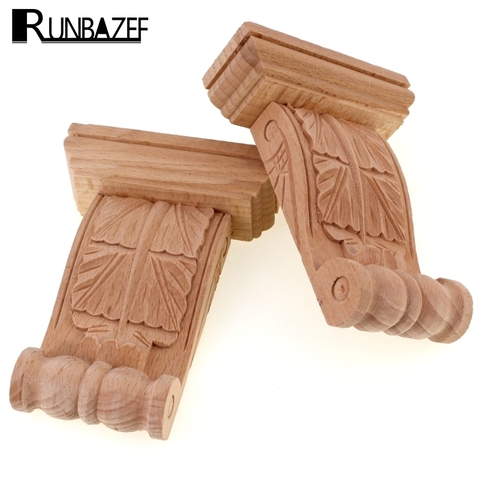 RUNBAZEF Decoration Accessories Wood Carving Carved Applique Cabinet Door Wall Home Decor Craft Miniature Figurine Crafts ► Photo 1/6
