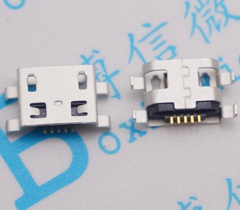 Micro USB Connector 5pin 0.8mm no side heavy plate B type Flat mouth without curling side Female Jack For Mobile Phone Mini USB ► Photo 1/1