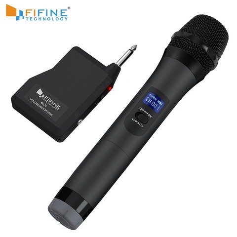 FIFINE UHF Wireless mic System for Outdoor part small stage Bar Live Show Family ktv with Handheld Microphone Receiver k025-1 ► Photo 1/6