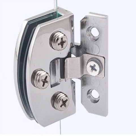 2pcs Zinc alloy, cabinet glass door hinge/glass clamp/clips,for 5mm-8mm glass,no holes, single folder ,glass Hardware ► Photo 1/6