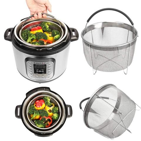Steamer Basket for Instant Pot 6Qt Stainless Steel Mesh Steamer with Silicone Handle Kitchen Accessories for Steaming Vegetable ► Photo 1/6