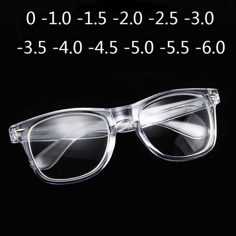 Finished Myopia glasses Transparent White Plastic Frame 2140 Eyewear Diopters 0 -0.5 -1 -1.5 -2 -2.5 -3 -3.5 -4 -4.5 -5 -5.5 -6 ► Photo 1/4