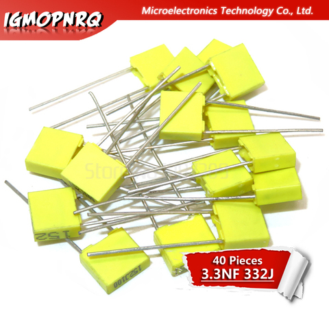 40PCS Correction capacitor 3.3NF 332J 100V 5mm Polypropylene Safety Plastic Film Capacitor New original ► Photo 1/1