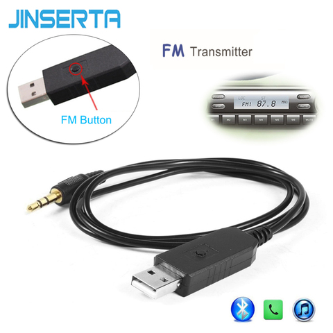 JINSERTA Wireless FM Transmitter 3.5mm Car Kit Stereo Audio Transmitter For Headphones TV PC DVD  ► Photo 1/6