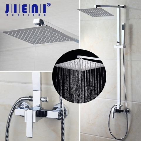 JIENI Bathroom Shower Faucet Wall Mounted Bath Shower Mixer Tap 52004 torneira do chuveiro With Hand Shower Rain Shower Faucet ► Photo 1/6
