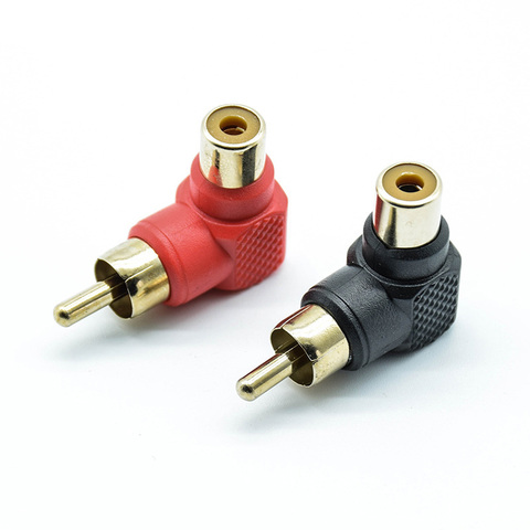 2Pcs 90 Degree RCA Right Angle Connector Plug Adapters Male To Female M/F 90 Degree Elbow  Audio Adapter ► Photo 1/5