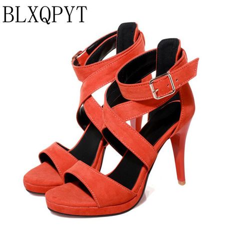 BLXQPYT Super Big Size 32-48 Fashion Party Shoes Woman Sexy High Heels Summer Pumps Ankle Strap Sandals Women wedding 8675-1 ► Photo 1/6