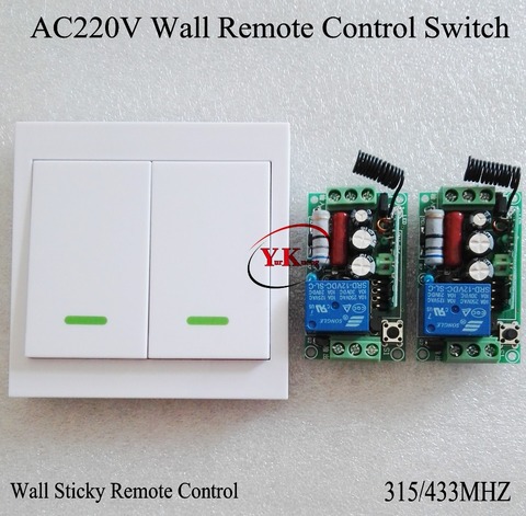 86 Wall Sticky Remote Control Switch AC 220V 10A Relay Contact NO COM NC RF Wireless Switch ASK Smart Home Light Lamp LED Remote ► Photo 1/5