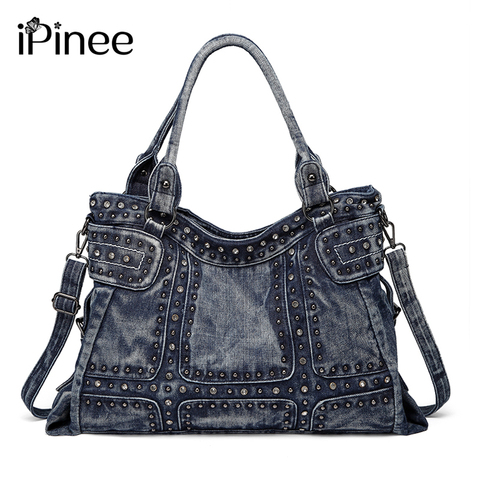 iPinee Vintage Design Fashion Denim Women Bag Jeans Shoulder Bags Girls Handbags Crossbody Bag Women Messenger Bags ► Photo 1/1