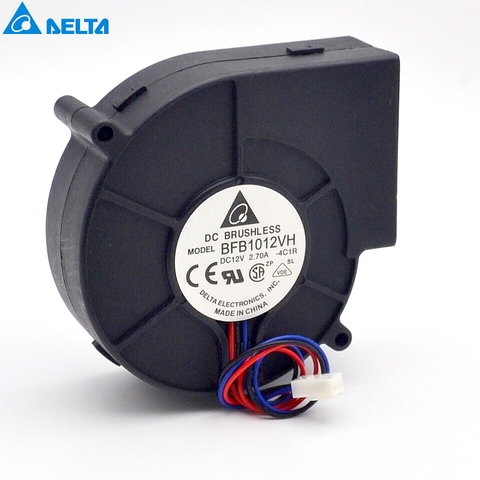 For Delta BFB1012VH delta industrial cooling fan wind turbine 2.7A DC12 pin 9733-3 ► Photo 1/6