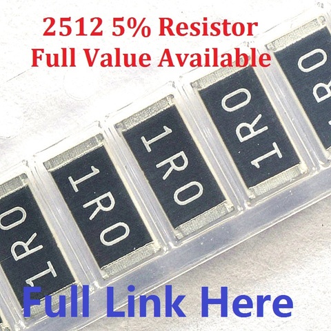 100pcs/lot SMD Chip Resistor 2512 10K ohm 5% 0R ~ 1M 0R 1R 10R 68R 100R 220R 330R 470R 560R ohm 1K 2.2K 4.7K 91K 100K 0.002 mr ► Photo 1/1