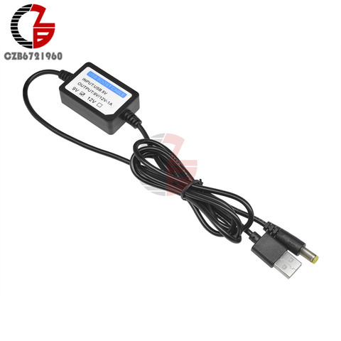 1.3M USB Power Boost Cable Line DC-DC 5V to 9V 12V 1A Step Up Booster Converter Adapter Connector USB DC Cord Plug 5.5 x 2.1mm ► Photo 1/6