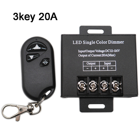 Mini 3keys  single color dimmer controller For 5050 3528 3014 2835 LED Strip light tape lamp 12V 24V ► Photo 1/5