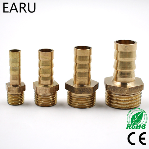 Brass Male Barb Hose Tail Fitting Fuel Air Gas Water Hose Oil 4m-12m 1/8'' 1/4'' 1/2'' Pneumatic Connector Connect Socket Plug ► Photo 1/6