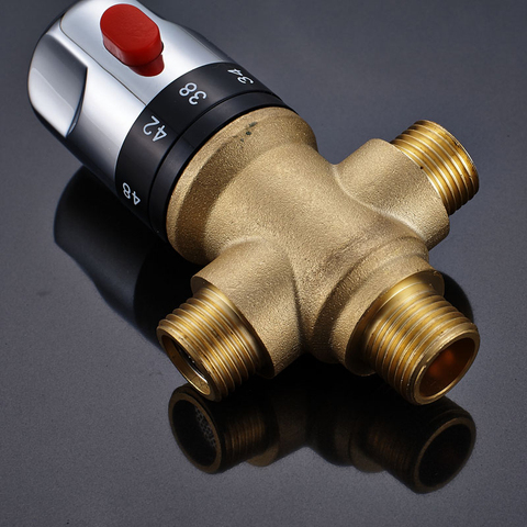 Brass Luxury 1/2 Ceramic Standard Thermostatic Mixing Valve Temperature Control Valve for solar water heater valve parts ► Photo 1/6