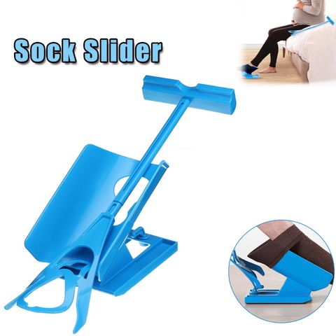 1pc Sock Slider Aid Blue Helper Kit Helps Put Socks On Off No Bending Shoe Horn Suitable For Socks Foot Brace Support ► Photo 1/4