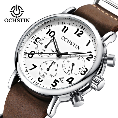 OCHSTIN Men’s Classic Pilot Slim Watches Clock Top Luxury Brand Business Wristwatch quartz unique chronograph relogio masculino ► Photo 1/6