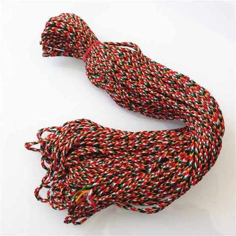 C19 Tibetan 5 color silk cotton threads,Nepal hand knotted bracelet,jewelry findings,pendants strand,knots ► Photo 1/3