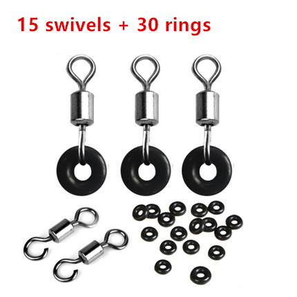 15+30 Hard Brass Alloy Opening Swivel Pin Solid Connector Rings O Shaped Ring Tippet Connect Rubber Ring ► Photo 1/6