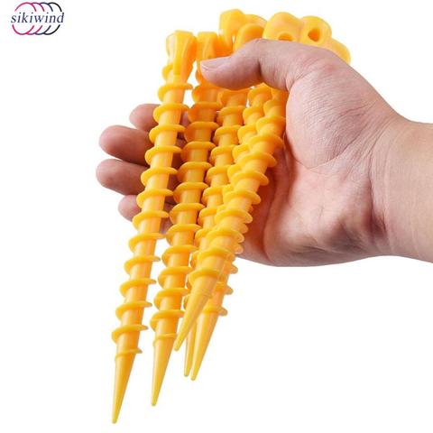 10pcs Tent Nails Outdoor Camping Trip Tent Peg Ground Nails Screw Nail Stakes Pegs Plastic Sand Pegs Trip Beach Tent Stakes Pegs ► Photo 1/6