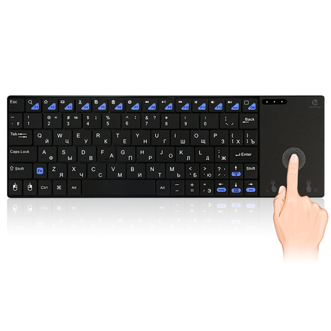 Zoweetek I12plus Ultra Slim 2.4Ghz RF Mini Wireless Russian Keyboard With Touchpad Mouse For PC Smart TV IPTV Android TV Box ► Photo 1/6