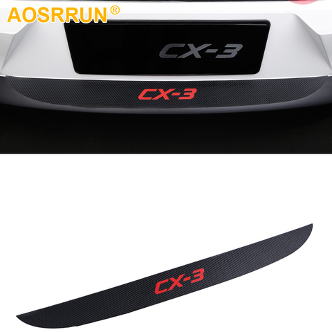 PU leather Carbon fiber Stying After guard Rear Bumper Trunk Guard Plate For Mazda CX-3 CX3 2016 2017 2022 Car Accessories ► Photo 1/1