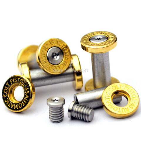 2Pieces Brass + 416 stainless steel M4 Fastening screw rivet for CNC cutter DIY Straight pocket knife tools handle Fastening nut ► Photo 1/4