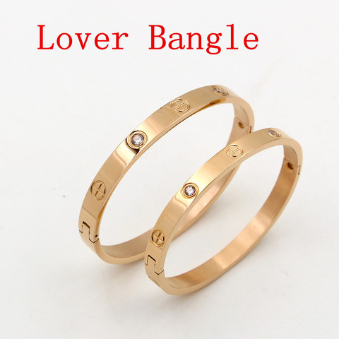 Fashion Jewelry Lover Couple Bracelet Stainless Steel Gold Color Cross Screw Bracelets & Bangles For Men Women Jewelry B008-1 ► Photo 1/6