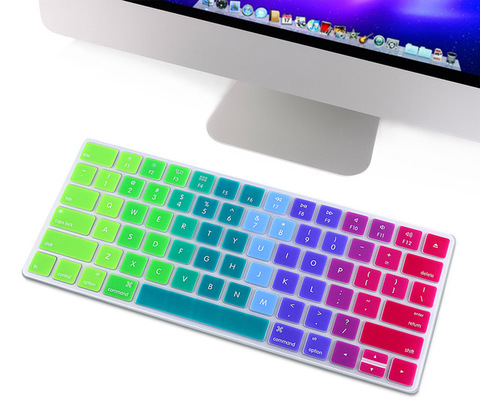 Rainbow Gradient Magic Keyboard Cover Silicone Skin Protective Film For Apple Magic Keyboard 2 2015 A1644 US Keyboard Version ► Photo 1/6