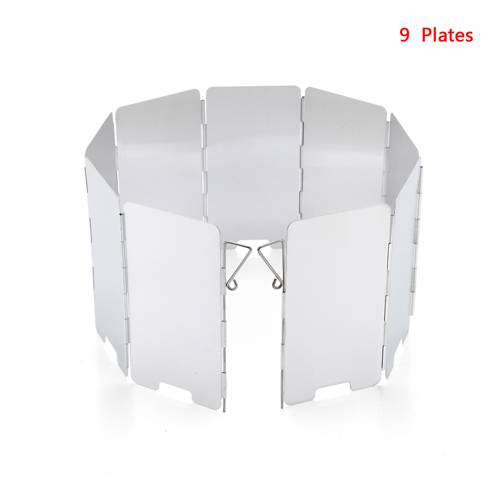Outdoor Camping Cooking Cooker Gas Stove Wind Shield Screen 9 Plates Foldable 