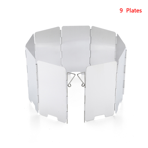 9 Plates Foldable Gas Stove Windshield Outdoor Camping Cooking Burner Windproof Screen Aluminium Alloy Outdoor Stove Wind Shield ► Photo 1/6