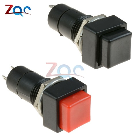 5pcs Square Momentary Push Button Switch Red or Black SPST Car Dash 12V 12MM PBS-11B ► Photo 1/1