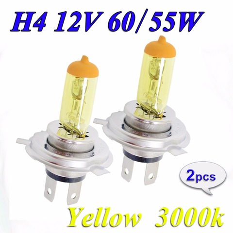 Hippcron Halogen Bulb H4 12V 60/55W Yellow 3000K HeadLight Glass Car Light Auto Lamp 2 PCS(1 Pair) ► Photo 1/6
