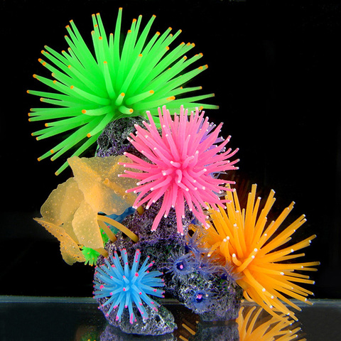 Silicone Aquarium Fish Tank Artificial Coral Plant Underwater Ornament Decor 1pcs ► Photo 1/6