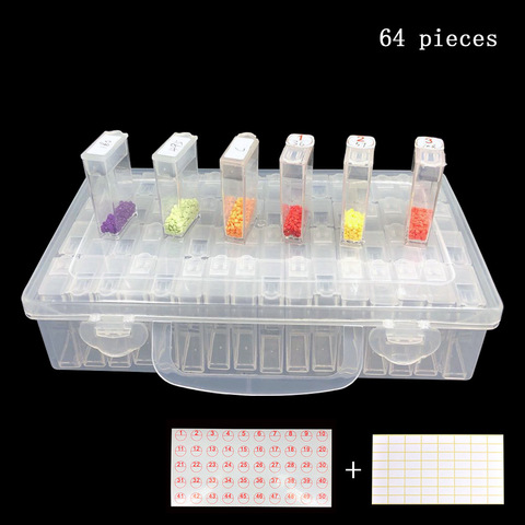 64/128pcs Bottles Diamond Painting Tools Accessories Storage Box Beads Container Diamond Embroidery Stone Mosaic Convenience Box ► Photo 1/6
