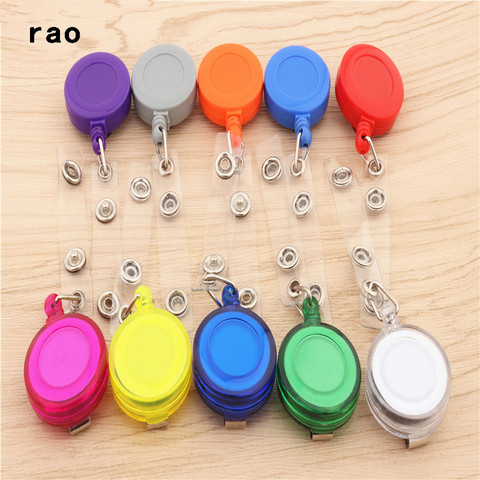 20 colors card sets Retractable Pull Badge Reel ID Lanyard Name Tag Card Badge Holder Reels  Key Ring Chain Clips ► Photo 1/6