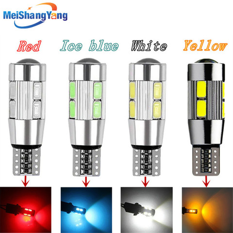 T10 W5W Led Bulbs 10SMD CANBUS OBC Error Free LED Lamp 501 dash Car LED bulbs interior Auto Lights Source parking 12V RGB White ► Photo 1/6