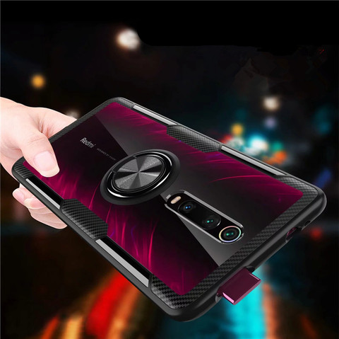 For Xiaomi Mi9T Mi 9T Pro Case Luxury Magnetic Ring Transparent