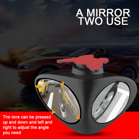 1 Piece 360 Degree Car Blind Spot Mirror Convex Rotatable 2 Side Automibile Exterior Rear View Parking Mirror Safety Accessories ► Photo 1/6