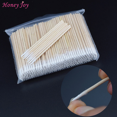 300PCS Short Wood Handle Small Pointed Tip Head Cotton Swab Eyebrow Tattoo Beauty Makeup Color Nail Seam Dedicated Dirty Picking ► Photo 1/6