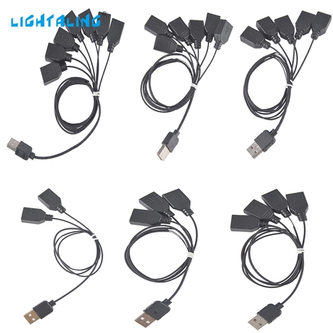 Lightaling High Quality Light Accessories Black One to Seven USB Port For Led Light Kit 10220 10260 10255 42083 ► Photo 1/6