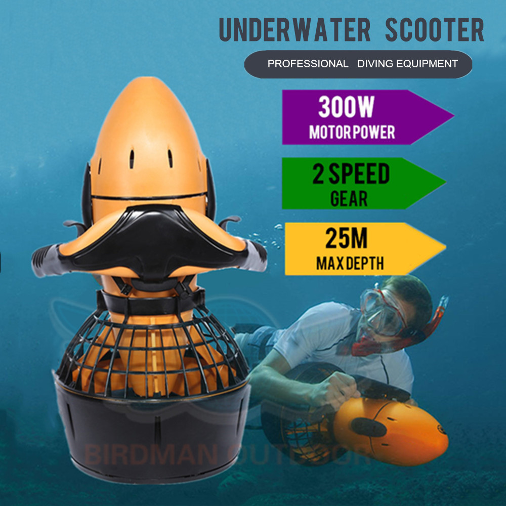 Details about   Waterproof Electric 300W Underwater Sea Scooter Dual Speed Propeller Drving Pool 