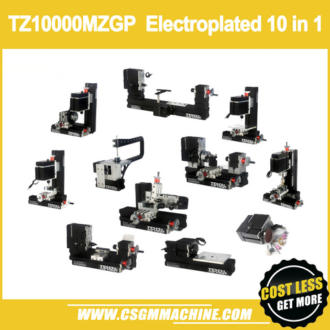 TZ10000MZGP 60W Electroplated Metal 10 in 1 Mini lathe/60W,12000rpm 10in1 Lathe Kit/10 in1 Metal  Lathe ► Photo 1/1