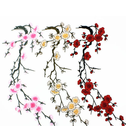 Plum Blossom Flower Applique Clothing Embroidery Patch Fabric Sticker Iron On Sew On Patch Craft Sewing Repair Embroidered ► Photo 1/6