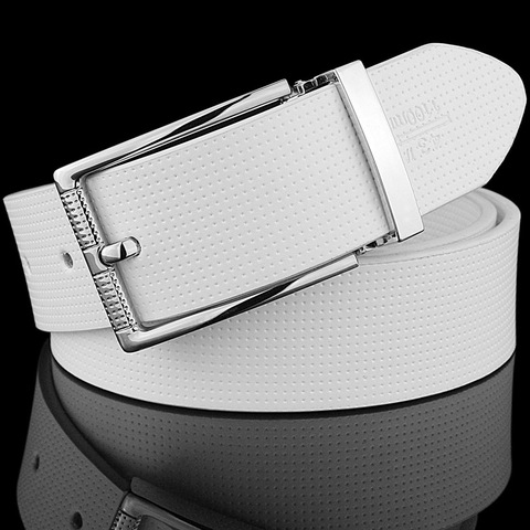 pin buckle Black genuine Leather Waistband casual ceinture homme Fashion Men Belt White Classic Pin Buckle designer belt ► Photo 1/6