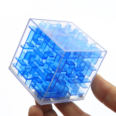 6CM 3D Maze Magic Cube Transparent Six-sided Puzzle Speed Cube Rolling Ball Game Cubos Track Educational Toys for Children Gifts ► Photo 1/6