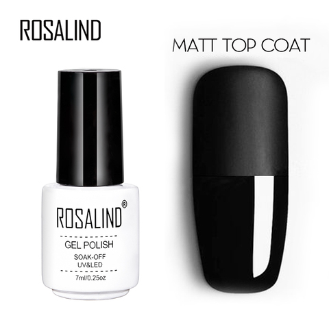 ROSALIND 7ml Matt Top Coat gel Lacquer Long-lasting Soak-off LED UV Gel color Manicure polish for Nail Art gel varnish ► Photo 1/6