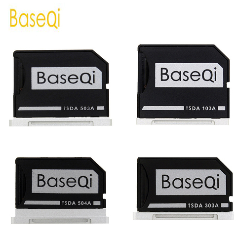 BaseQi Aluminum Micro SD to SD Memory Card Adapter Stealth Drive Card Reader For MacBook Pro Retina 13