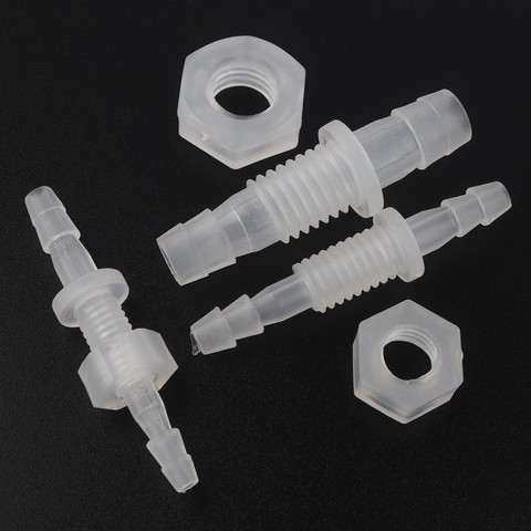 100pcs 3~8mm M6~M10 PP Thread PP Straight Connectors Hex Nut Aquarium Tank Air Pump Fittings Drinking Water Hose Pagoda Joints ► Photo 1/3