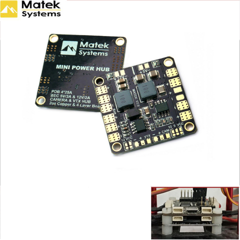 Matek Mini Power Hub Power Distribution Board PDB with BEC 5V & 12V for FPV QAV250 ZMR250 Multicopter Quadcopter ► Photo 1/5